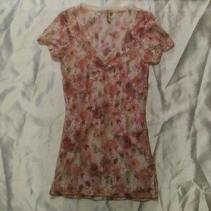 BKE medium sheer floral top